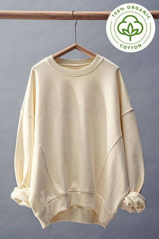 Organic Cotton Crew Neck Comfort Washed Sweatshirt