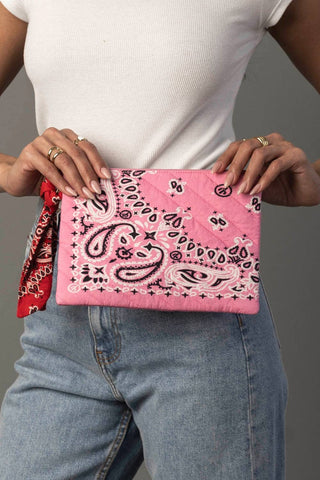 Pink Bandana Knot Clutch – alternate product view 3