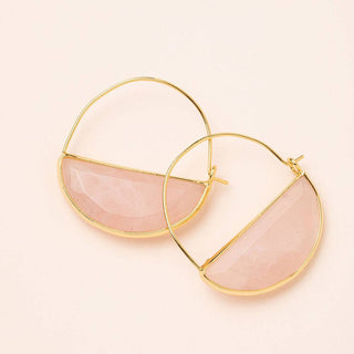 Stone Prism Hoop - Rose Quartz/Gold - Fitkitty Culture Athleisure Wear, Yoga Wear &  Women's Clothing