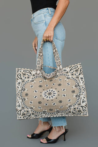 Tan Bandana Weekend Tote – alternate product view 4