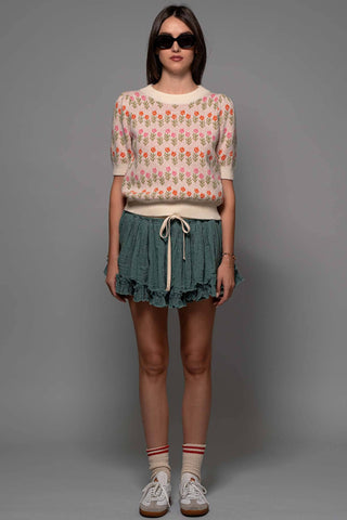 Retro Bloom Knit Sweater