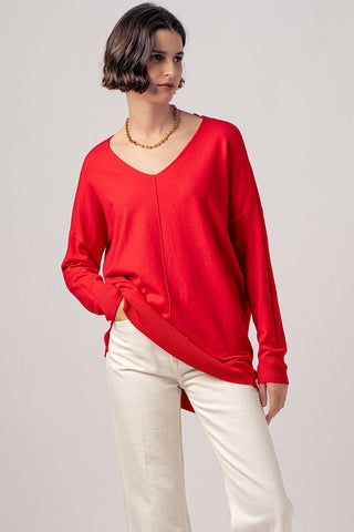 "Spring Serenade" High-Low Tunic Sweater