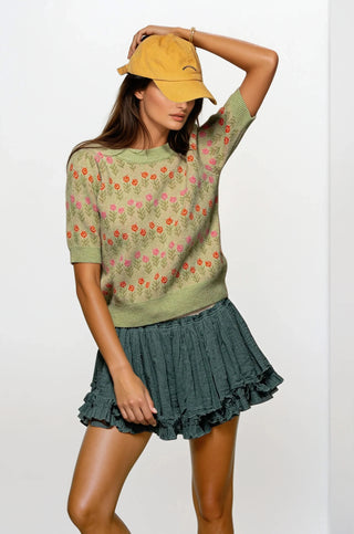 Retro Bloom Knit Sweater