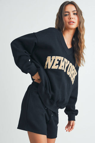 New York V-Neck Sweatshirt