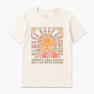 Always Keep Growing Graphic Tee Positive Retro Floral Shirt - Fitkitty Culture Athleisure Wear, Yoga Wear &  Women's Clothing