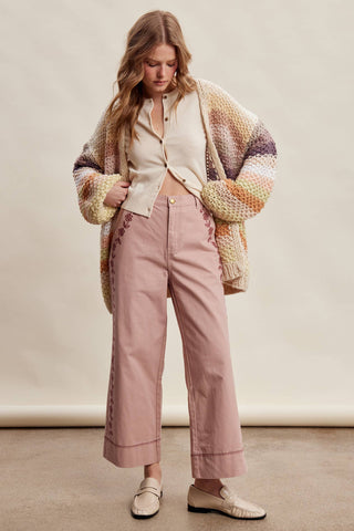 Rainbow Hand-Crochet Open Cardigan