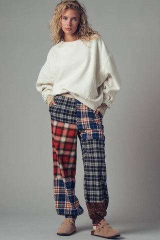 Mixed Plaid Patchwork Boho Jogger Pants - Fitkitty Culture Athleisure Wear, Yoga Wear &  Women's Clothing
