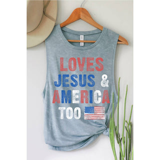Love Jesus and America Too Mineral Graphic Tank