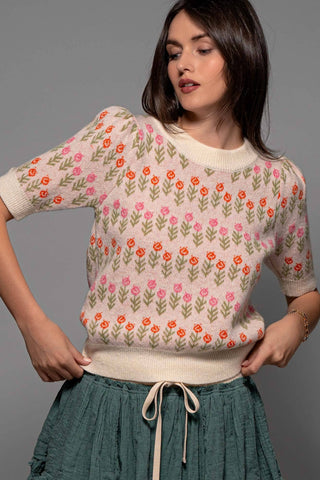 Retro Bloom Knit Sweater