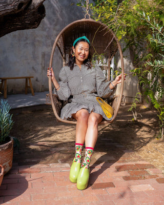 Sock Candy Avocado Lover Sheer Crew Sock