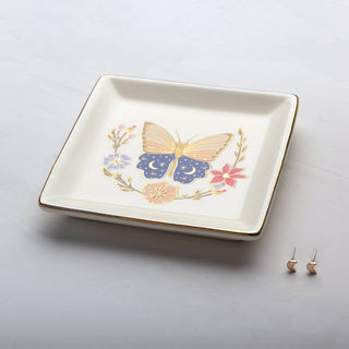 Jewelry Dish & Stud Earring Set - Butterfly/Cream - Fitkitty Culture Athleisure Wear, Yoga Wear &  Women's Clothing