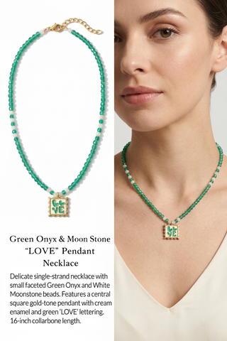 Emerald Love Necklace - Fitkitty Culture Athleisure Wear, Yoga Wear &  Women's Clothing