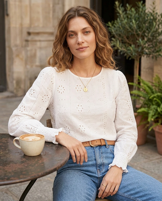 Effortless Eyelet Everyday Blouse - Fitkitty Culture Athleisure Wear, Yoga Wear &  Women's Clothing