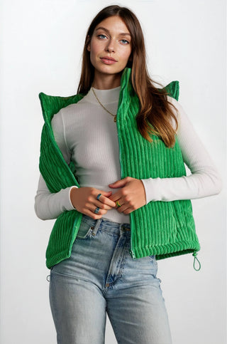 Green Corduroy Vest - Fitkitty Culture Athleisure Wear, Yoga Wear &  Women's Clothing