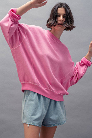 Organic Cotton Crew Neck Comfort Washed Sweatshirt