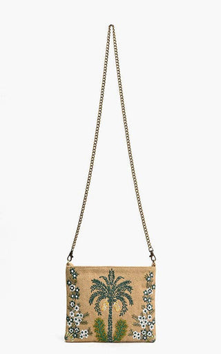 Desert Oasis Embellished Clutch – Luxe Handwoven Jacquard