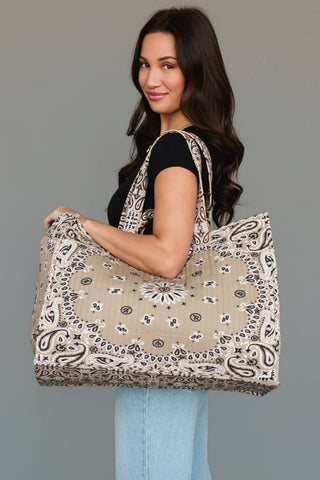 Tan Bandana Weekend Tote – alternate product view 3