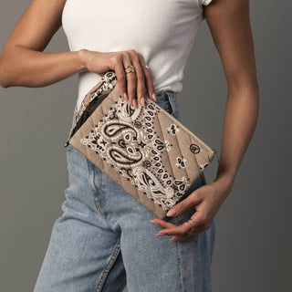 Tan Bandana Knot Clutch – featured product view
