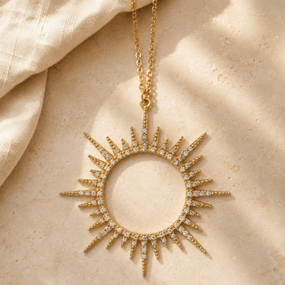 Crystal Sunburst Long Pendant Necklace – featured product view