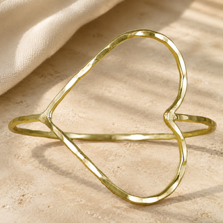 Hammered Open-Heart Bangle — Gold – featured product view
