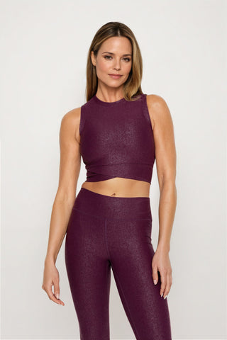 Luxe Edge Leather-Look Crossover  Crop Top