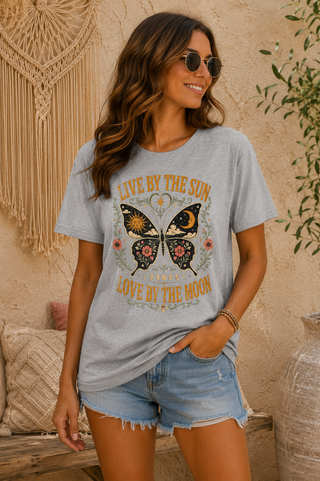 Live By The Sun Love By The Moon Butterfly T-Shirt