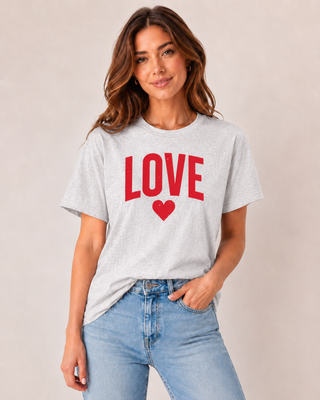Love Heart Tee — Bold Red 'LOVE' Graphic T-Shirt - Fitkitty Culture Athleisure Wear, Yoga Wear &  Women's Clothing