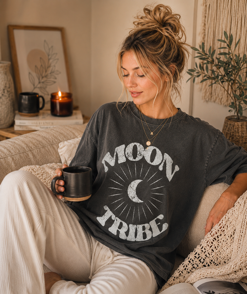 Moon Tribe Pepper Tee: Boho Graphic T-Shirt for Women