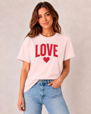 Love Heart Tee — Bold Red 'LOVE' Graphic T-Shirt - Fitkitty Culture Athleisure Wear, Yoga Wear &  Women's Clothing