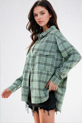 Plaid Serenity Shirt by FitKitty Culture™, Shirt, Fitkitty Culture Athleisure Wear, Yoga Wear & Leggings, Fitkitty Culture Athleisure Wear, Yoga Wear & Leggings