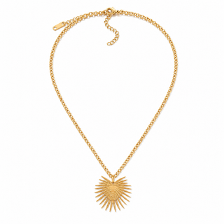 18K gold plated stainless steel radiant heart pendant choker necklace