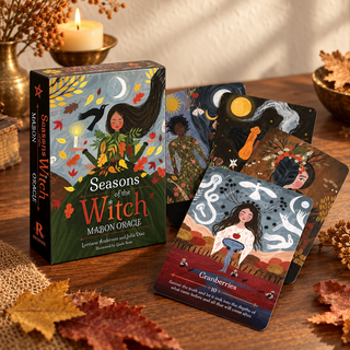 Seasons of the Witch Mabon Oracle deck and cards in an autumn ritual setting
