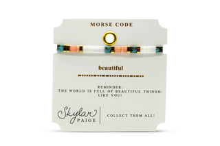 Skylar Paige Beautiful Morse Code bracelet on card