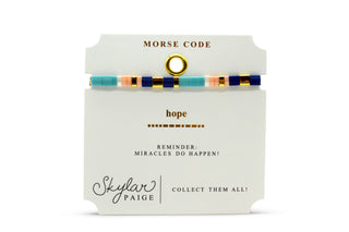 Skylar Paige Hope Morse Code bracelet on card