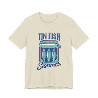 Tin Fish Summer Tee | Retro Coastal, Hand-Drawn Beach Graphic