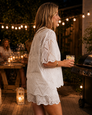 Wander Free Lace Button Down