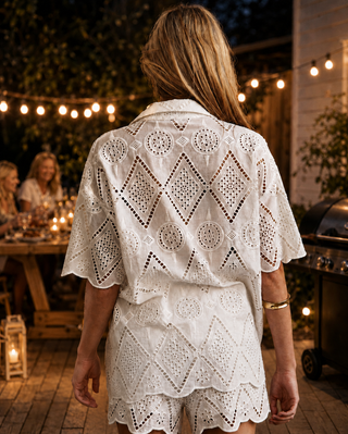 Wander Free Lace Button Down