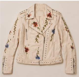Wildflower Studded Faux Leather Moto Jacket product-only front view