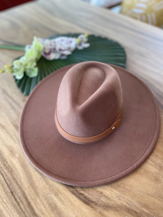 Structured Wide Brim Panama Hat in Vegan Felt, Hat, Queens, INC, Fitkitty Culture