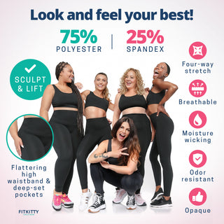 Tummy control sculpting leggings styled with sports bra—gym outfit