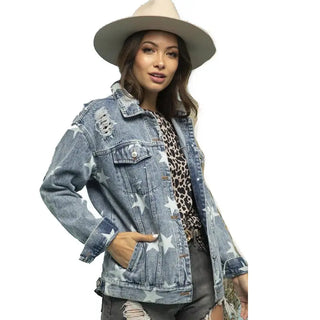 Vintage Eyelet Ripped Denim Jacket, JACKET, Fitkitty Culture, Fitkitty Culture