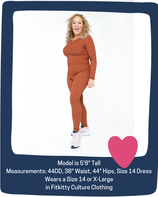 Fitkitty Culture Ribbed Long Sleeve ½ Zip Top and Relaxed Legging Set (Plus Size Only), , Fitkitty Culture, Fitkitty Culture