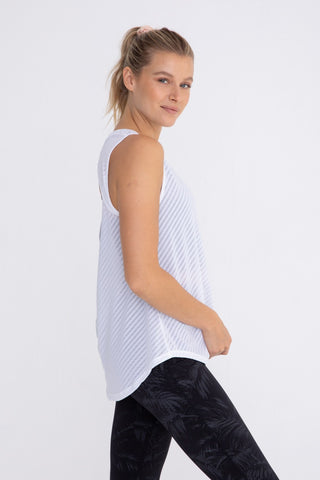 Sheer Striped Mesh Active Tank with Cut-Out Back, Tank Top, Fitkitty Culture, Fitkitty Culture